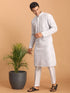Vastramay Men's Aqua Blue Mirror Kurta Pant Set